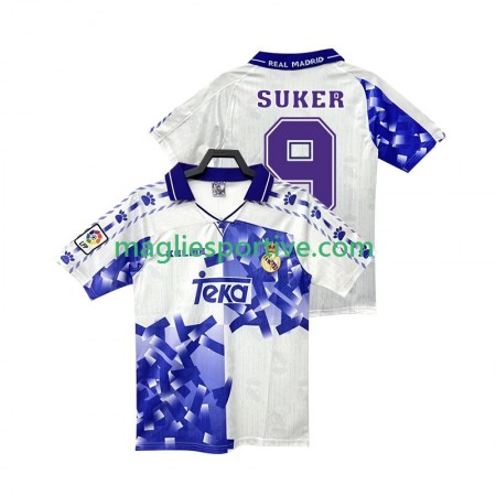 Completo Calcio Real Madrid SUKER 9 Retro Divisa Terza 1996 1997